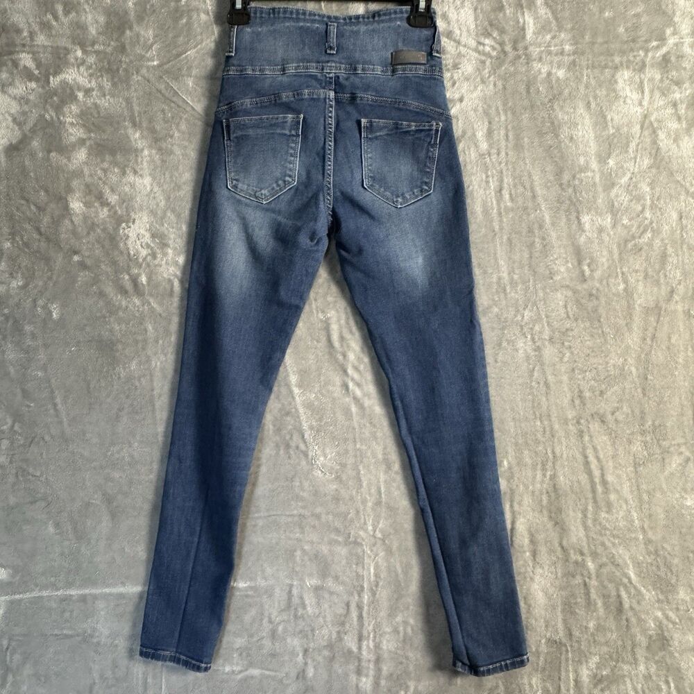 D Blues Womens High Rise Skinny Jeans  Size 28 Blue Stretch Dual Button Trendy - Picture 2 of 7
